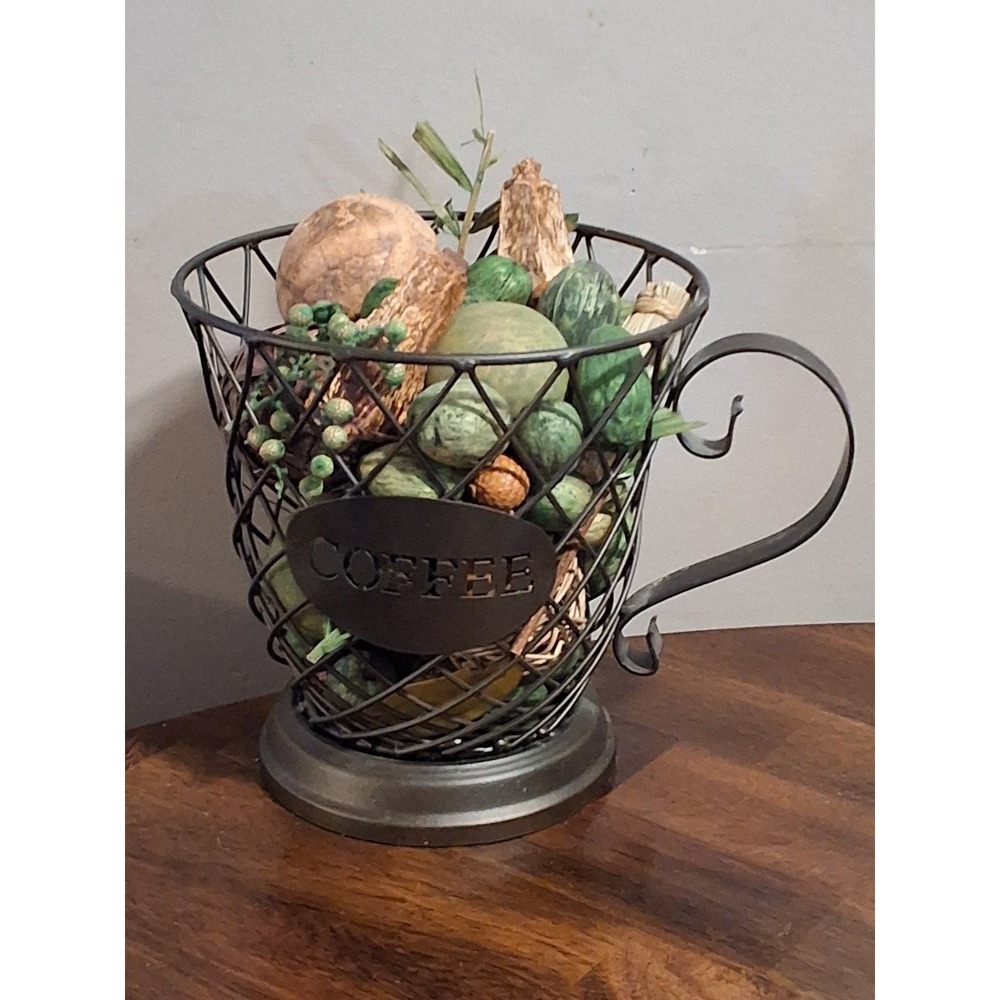 Vintage Set Of 3D Resin Coffee Wall Art & Metal "Coffee Cup" Holder For Pods - Picture 11 of 12